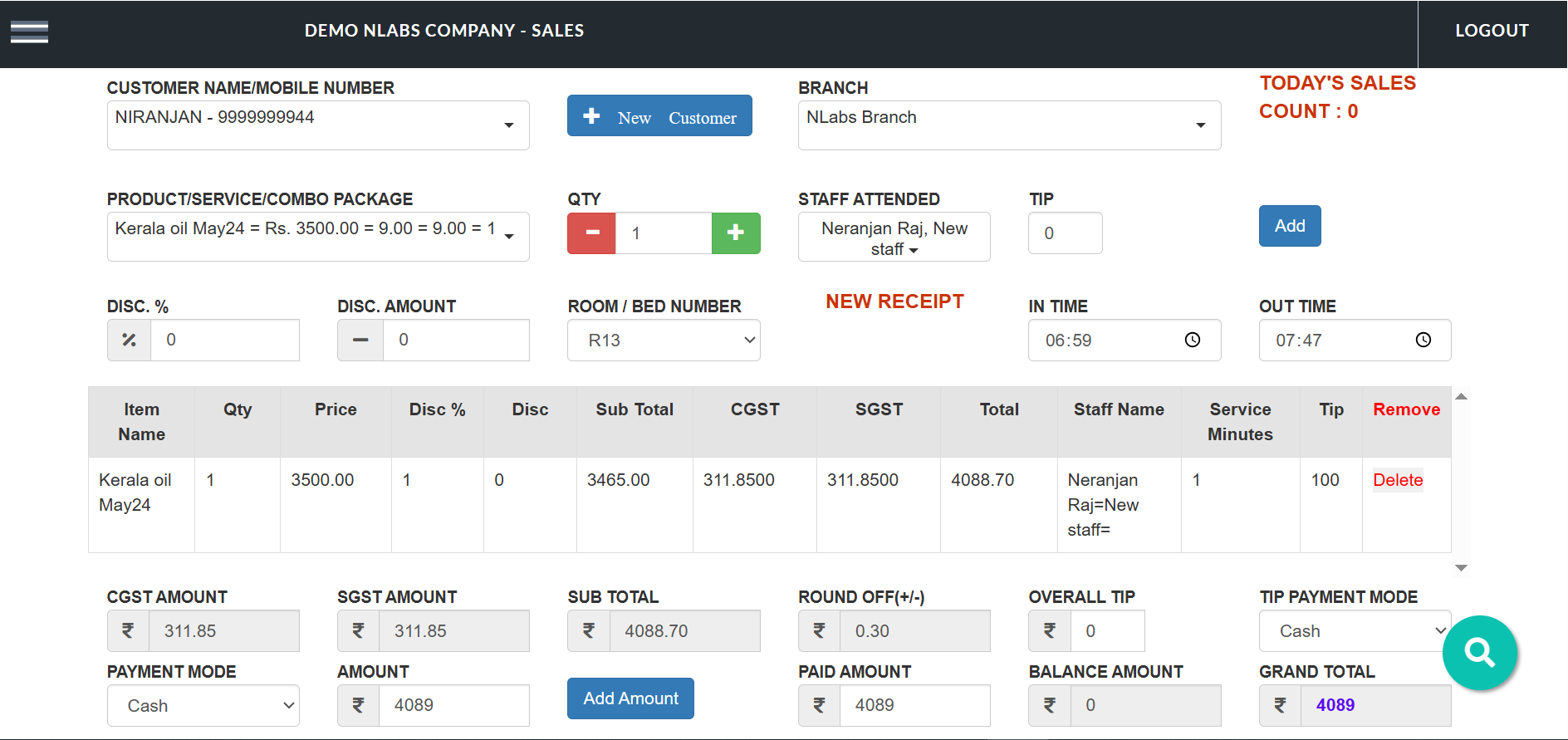 MySalon billing
